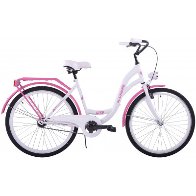 Mestský bicykel 26" Kozbike 26K19 1 prevodový Bielo ružový